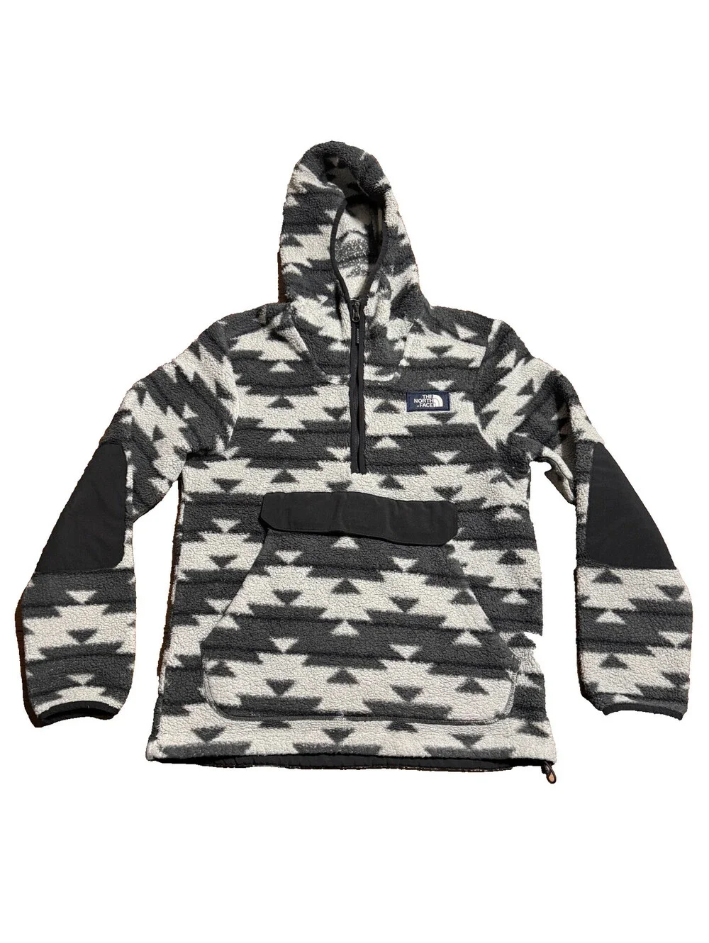 The North Face Mens Campshire Fleece Hoodie S Aztec Sherpa 1/4 Zip Pullover Gorp